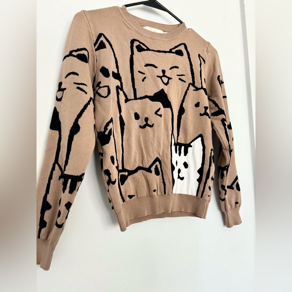 Lizette collection LC cat print sweater size small - Picture 3 of 9